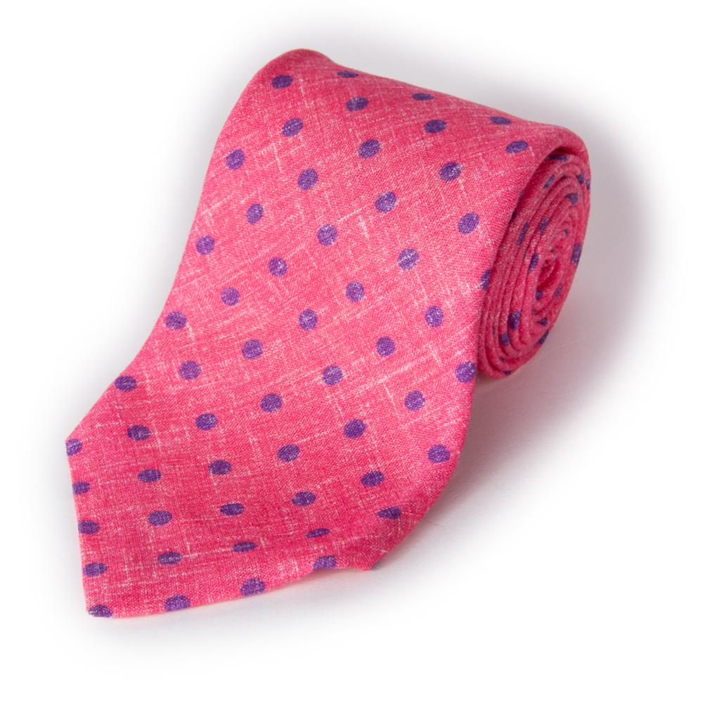 KITON PINK & PURPLE POLKA DOT TIE | MENS